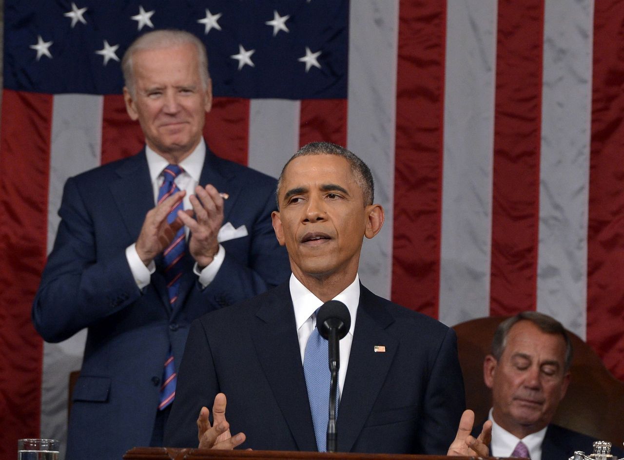 President Barack Obama tijdens zijn State of the Union-toespraak in 2015. Foto AP / Mandel Ngan